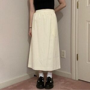 Vintage Cream Midi Skirt
